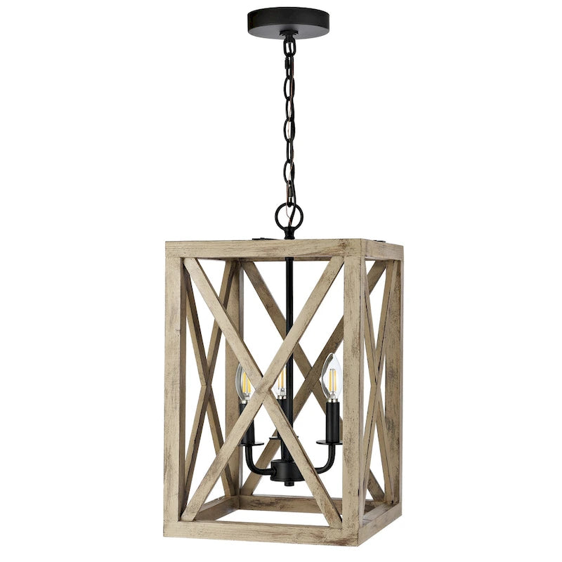 Suspension SAFAVIEH Lighting Lapin - 31,1 cm (L) x 31,1 cm (l) x 183 cm (H) - Noir - 30,5 cm (L) x 30,5 cm (P) x 185 cm (H)