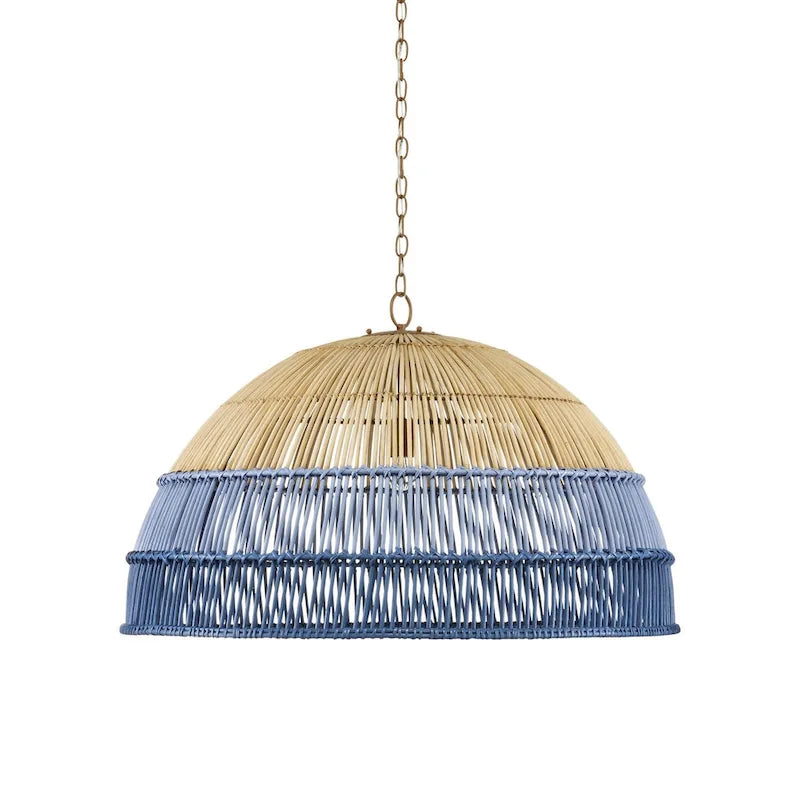 Pendentif bleu Senjyo de Currey &amp; Company - 23,75 cm (hauteur) x 36,25 cm (diamètre)