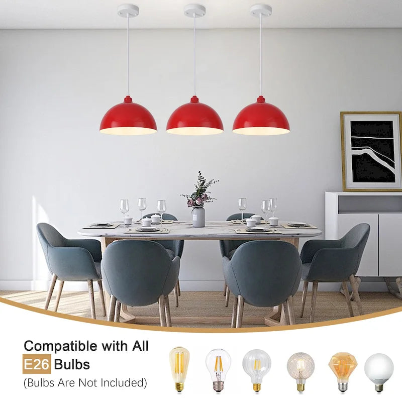 1 - Suspension à dôme simple de 11,8 W pour îlot de cuisine ou salle à manger (ensemble de 3) - L 11,81 po