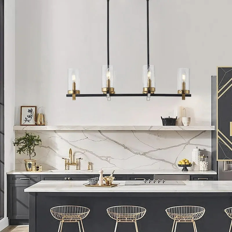 Applique murale créative en verre à 6 lumières pour îlot de cuisine réglable - 31,9 cm P 11,8 cm L 72 cm H (réglable)