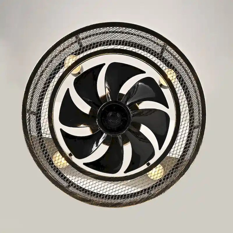 Ventilateur de plafond de style industriel 18 pouces avec éclairage et télécommande - Laiton vieilli