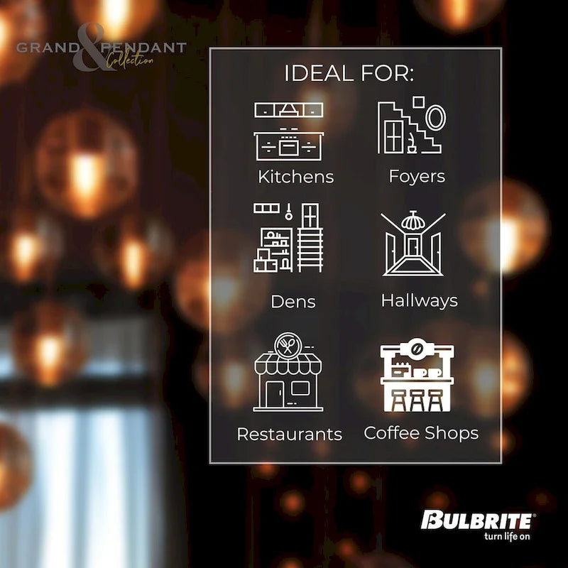 Kit d'ampoule et de suspension LED Bulbrite Grand comprenant (1) ampoule en verre transparent de 4 watts en forme de ruche de 15 pouces