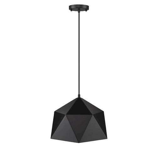 1 Light Black Iron Mini Pendant Light with Gold Interior